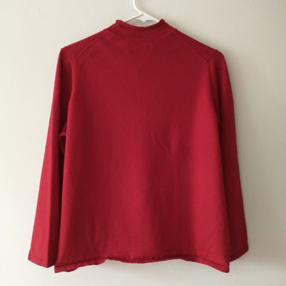 VTG Pursuits Ltd Sweater Women 1X Plus (L)* Red Merino Wool Woolmark *READ - Picture 4 of 6